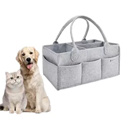 Baby Felt Storage Bag Portable Handbag Large Pocket Multi functional Shopping Bag For Mothers Baby For Pet Storage Travel Bag 가방