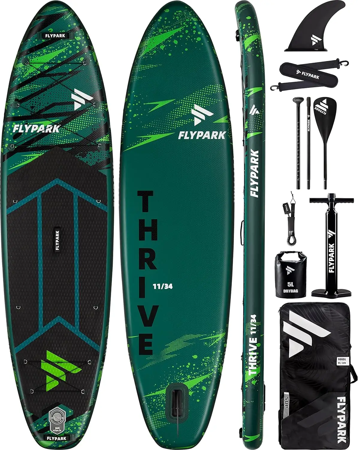 

For 11' Green SUP paddleboards double layers Pet friendly inflatable stand up paddle board for family outing