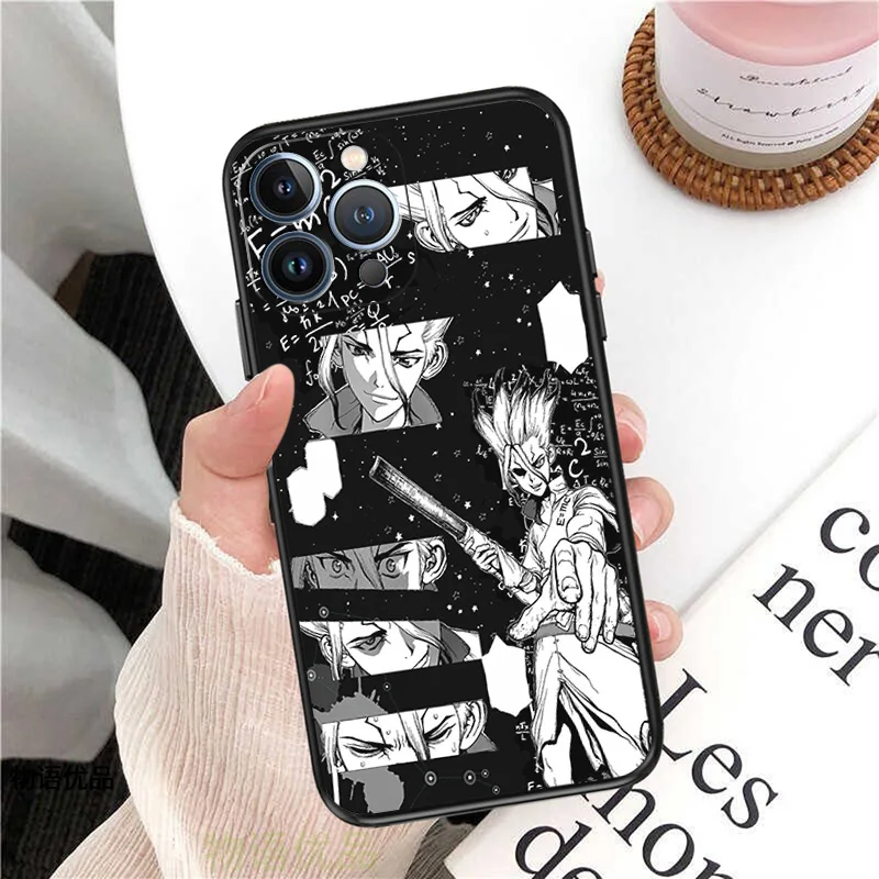 Ultra Thin Matte Soft Dr. STONE Anime Phone Case For iPhone 16Pro 15 14 13 12 Mini 11 16 Pro Max 7 8 Plus XR SE Cover