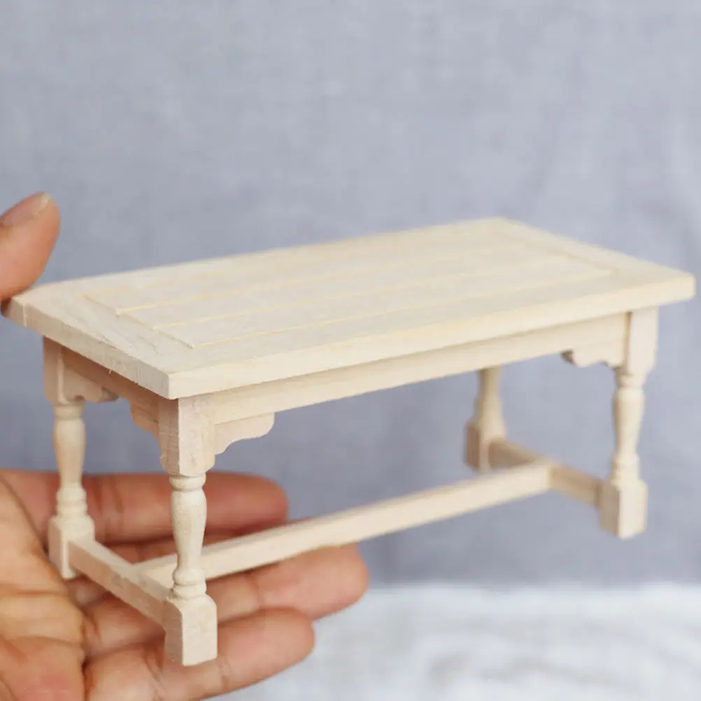 

1Set Miniature Desk Chair Furniture Wooden Table Chair Ornament Home Decoration Mini House Accessories Micro Landscaping