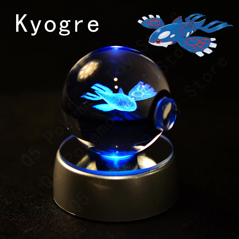 Pokémon Kristallen Bal 3D Mewtwo Pikachu Gengar Pokébal 3D Nachtlampje Glazen Beeldje Pokémon Kristallen Bal Verjaardagscadeau