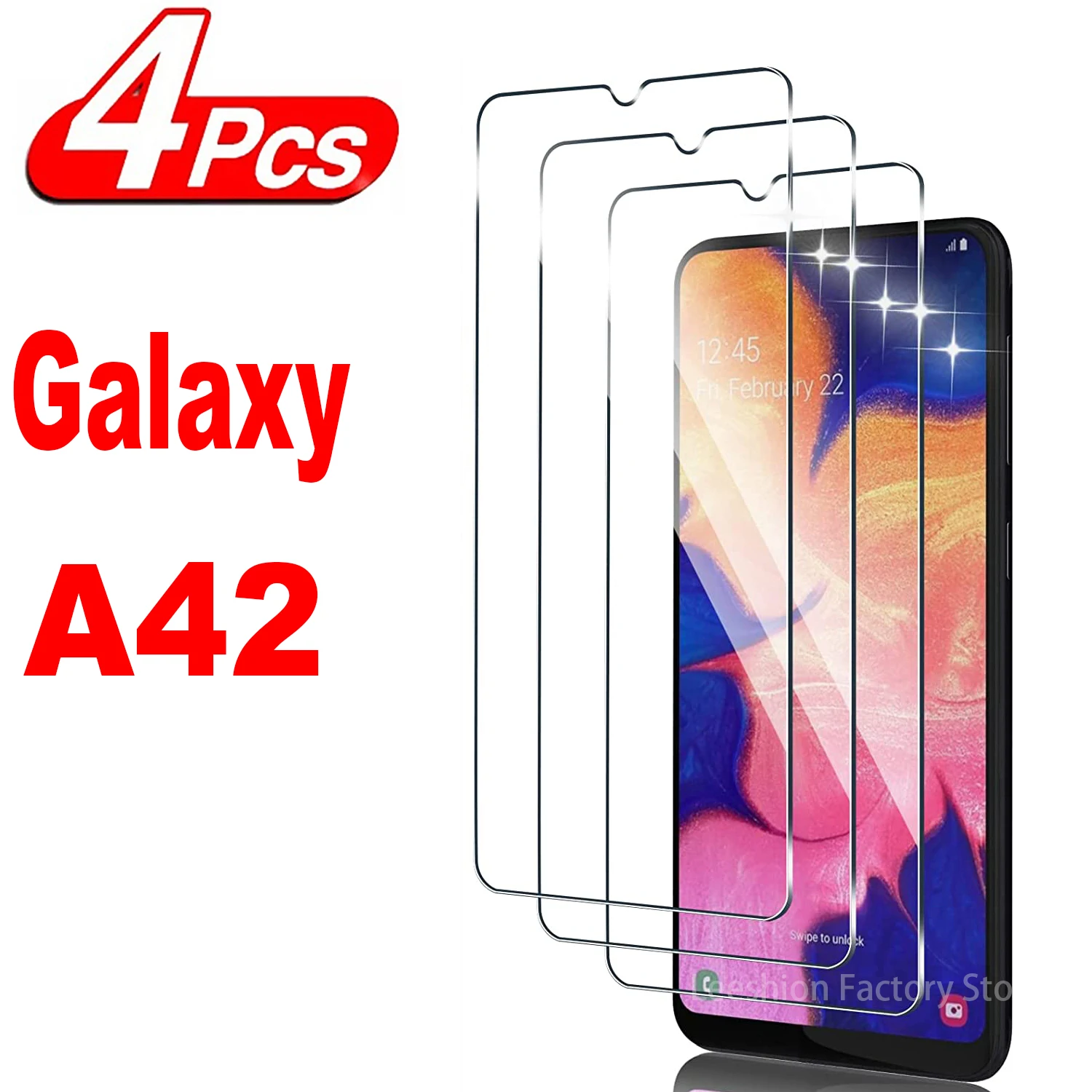 Vidrio protector de pantalla 9H para Samsung Galaxy A42 5G 2/4 piezas de vidrio templado HD