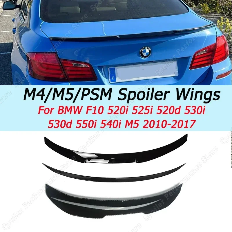 Glänzend schwarz M4 M5 PSM Stil Auto Heckspoiler Flügel Zubehör für BMW F10 520i 525i 520d 530i 530d 550i 540i M5 2010-2017