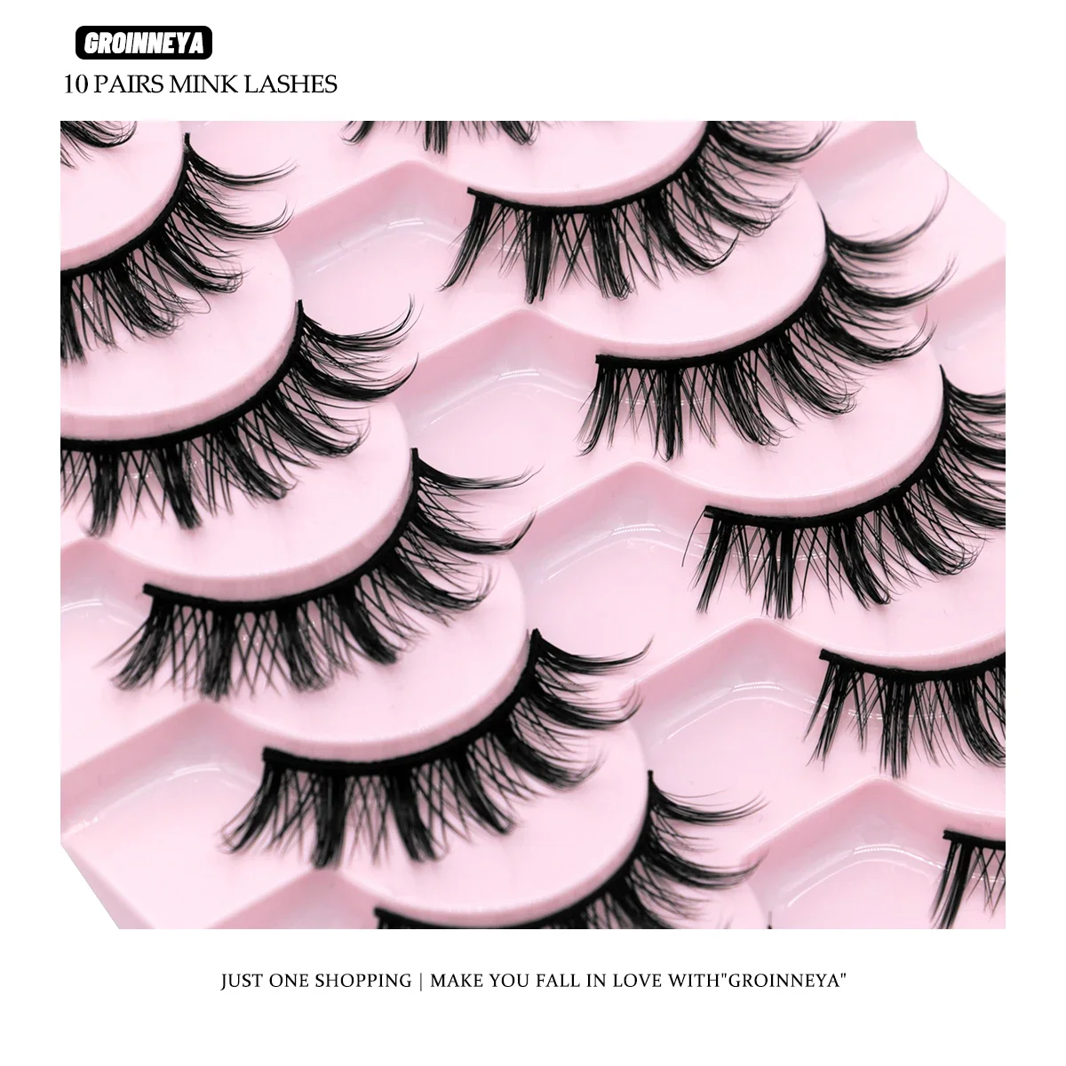 10 Paar Luxus C-Curl Falsche Wimpern DIY Manga Cosplay Multi-Länge Natürliches Wimpernset