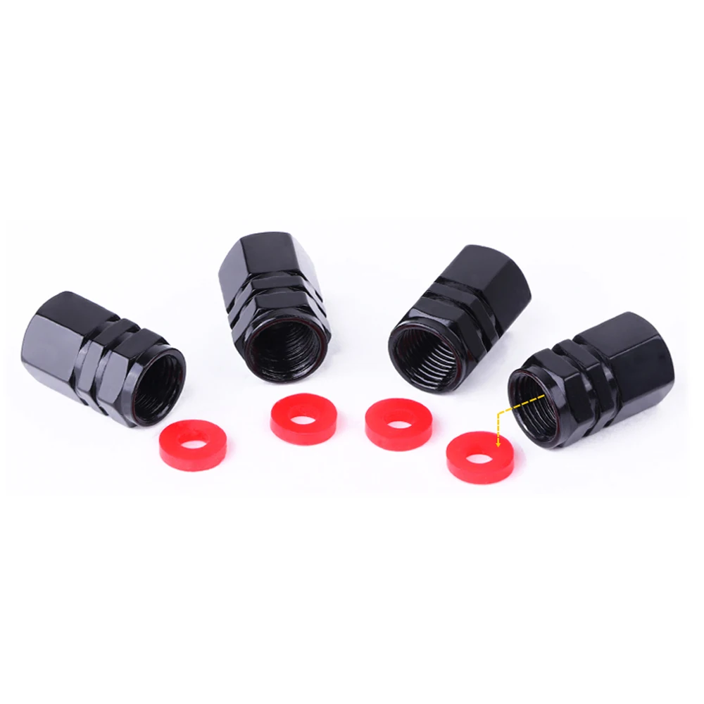 1Set Hex Design Aluminum Alloy Dust-proof and Rust-proof Personality Universal Valve Core Caps For Cars SUV and Motorcycles Bike