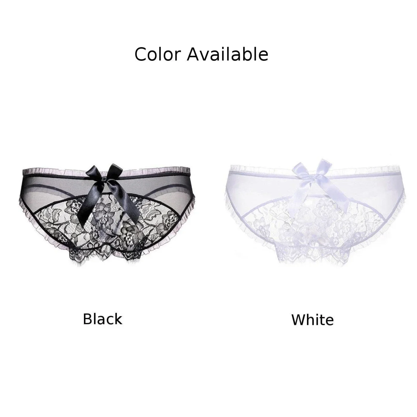 Sexy Lingerie Women Panties Mesh Crotchless Lace See-Through Hollow Temptation