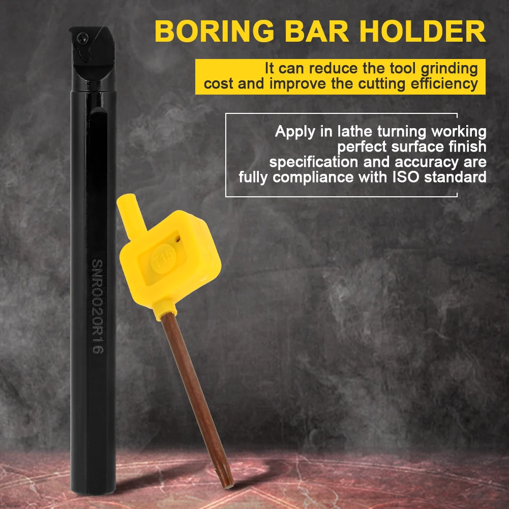 

Turning Tool Holder Boring Bar Holder SNR0020R16 20mm × 200mm Internal Thread Turning Tool Holder Insert 16IR AG60 + Wrench