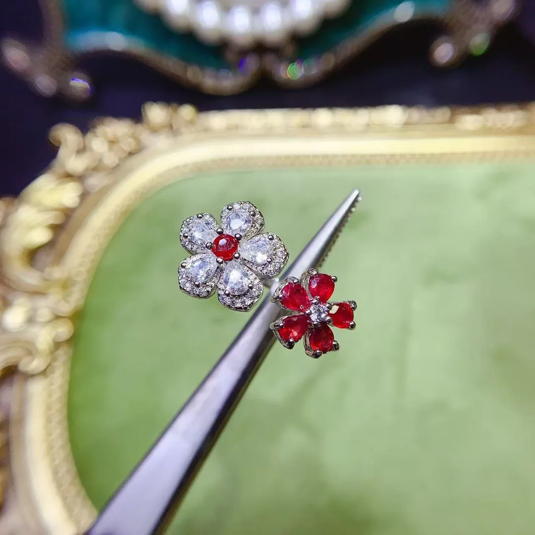 

S95 Sterling Silver Ring Natural Ruby A Luxurious Statement Piece for The Fashion Forward Woman Designed By A Designer