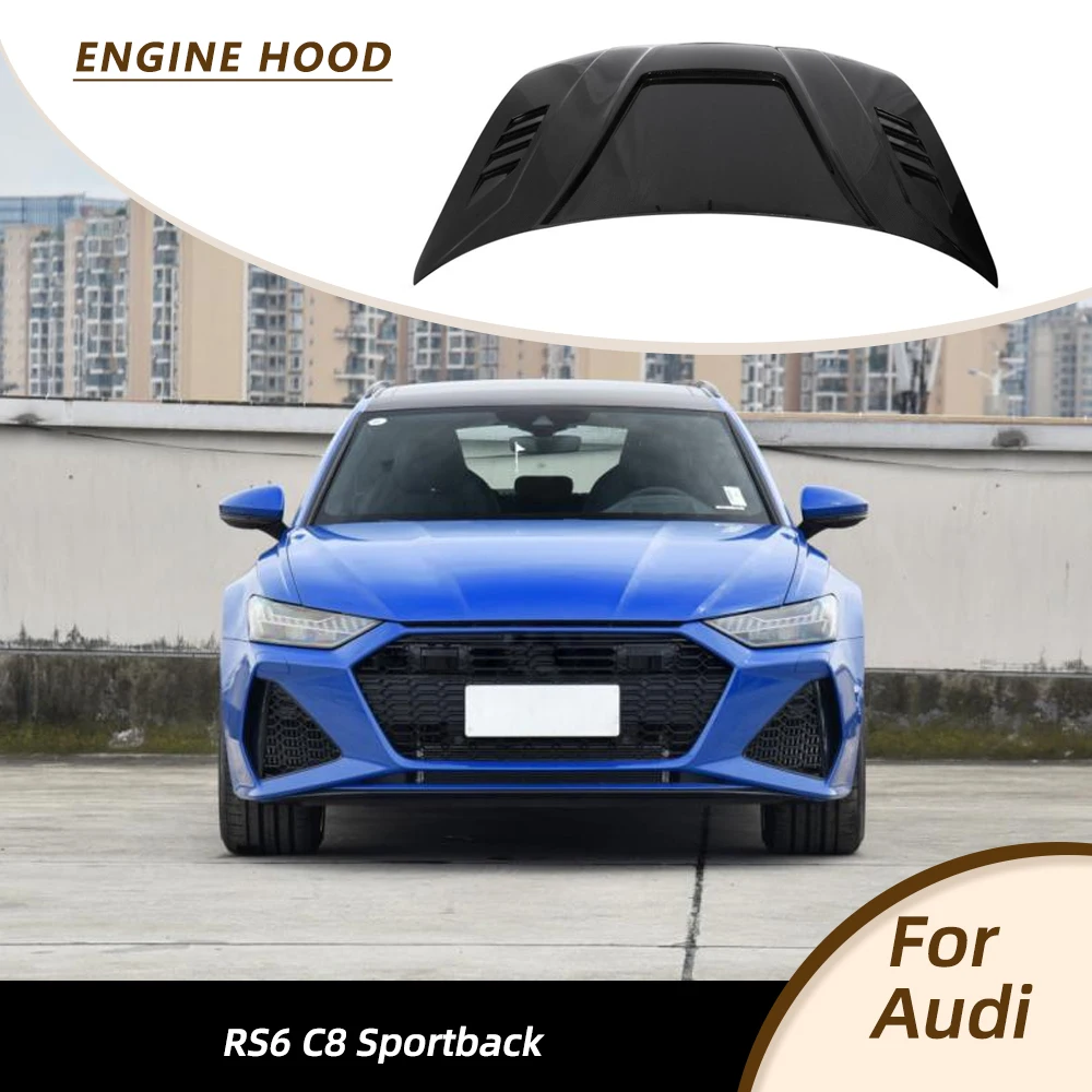 

Car Front Bumper Engine Hoods Cover For Audi RS6 C8 2019-2025 Car Hood Bonnet Trim Racing Body Kit Prepreg Dry Carbon Fiber