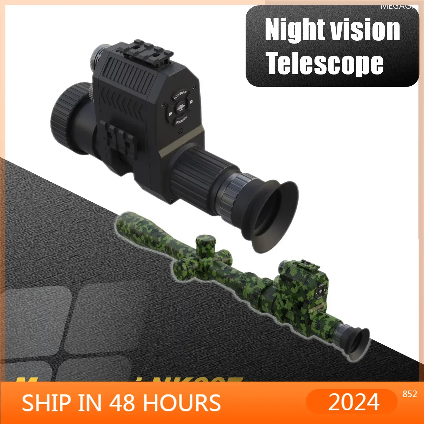 CameraNEW 2024 New 1080P High-definition Tactical Laser Infrared Hunting Night Vision Telescope For Hunting, Fishing And Camping