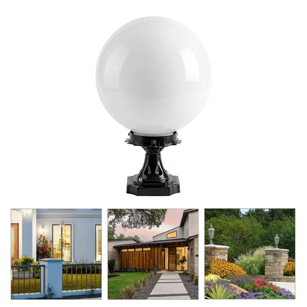 Outdoor Globe Lamp Post Light Fixture Weather Resistant Post Light for Doorway Deck Fence Roadside and Yard Lighting