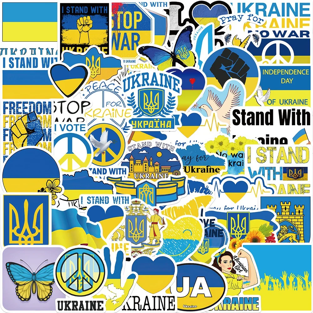 10/25/50Pcs Ukraine Stickers Ukraine Graffiti Kids Toy Skateboard Phone Laptop Luggage Sticker Decals