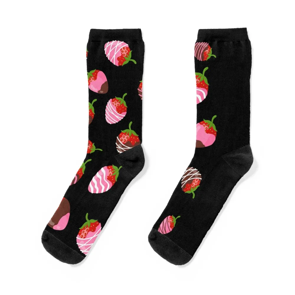 

Chocolate Strawberries Pattern Socks Heating sock japanese fashion new year floor Socks For Men Women's