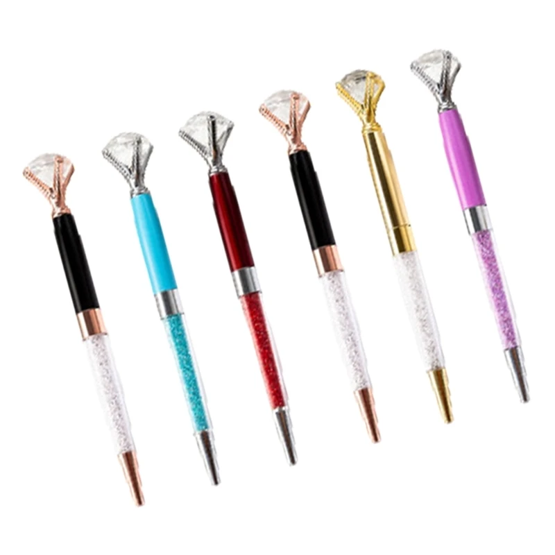 6 шт., шариковая ручка из бисера с выдвижным держателем для значка, ручка из бисера с катушкой для значка, зажим для ремня для