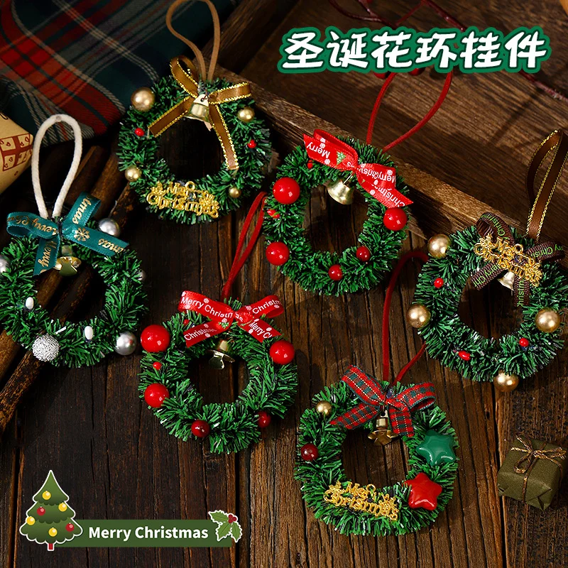 عيد الميلاد الديكور عطلة القوس إكليل قلادة مع جرس باب المنزل باب السيارة معلقة حفلة شجرة عيد الميلاد اكسسوارات الديكور