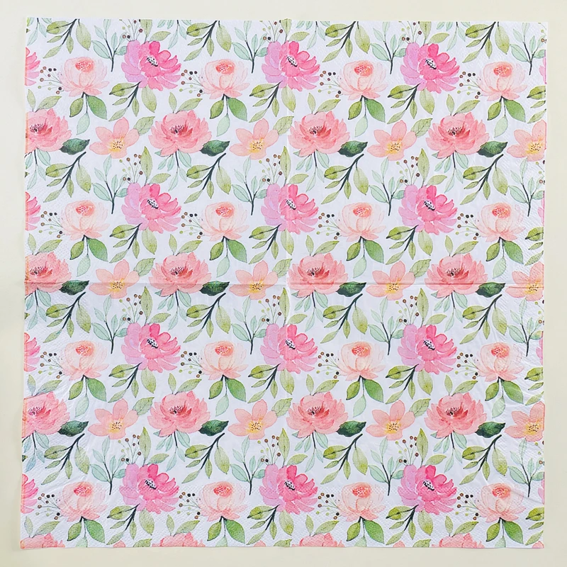 10/20pcs/Pac Flower Printed Paper Napkin Birthday Wedding Party Table Setting Paper Cafe Mouth Cloth Colourful Paper Placemat