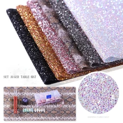 Misscheering Diamond Nail Art Table Mat Salon Practice Cushion Foldable Shining Hand Rests Scrub Hand Rest Manicure Tools
