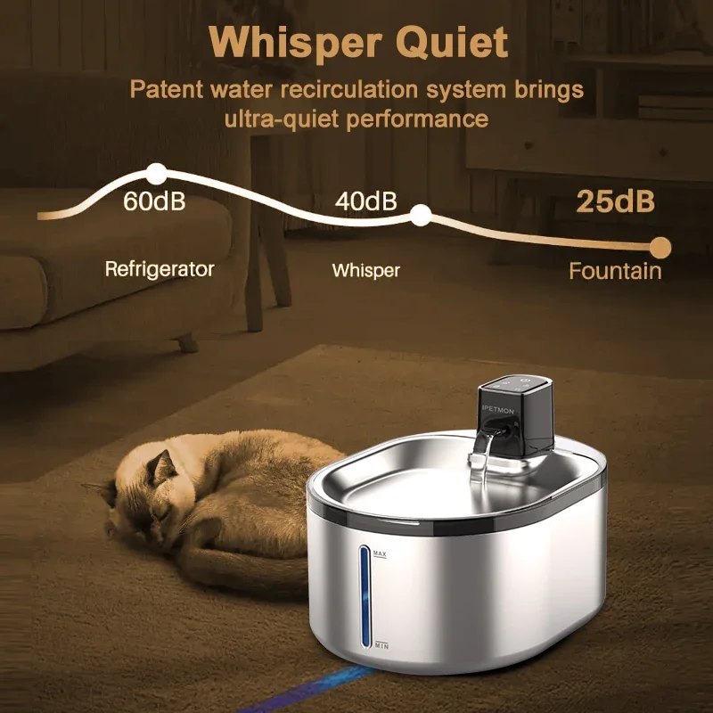 

z OEM Smart Pet Water Fountain Stainless Steel Cats Drinking Dispenser With Sensor Automatic Dog Pet Water Fountain
