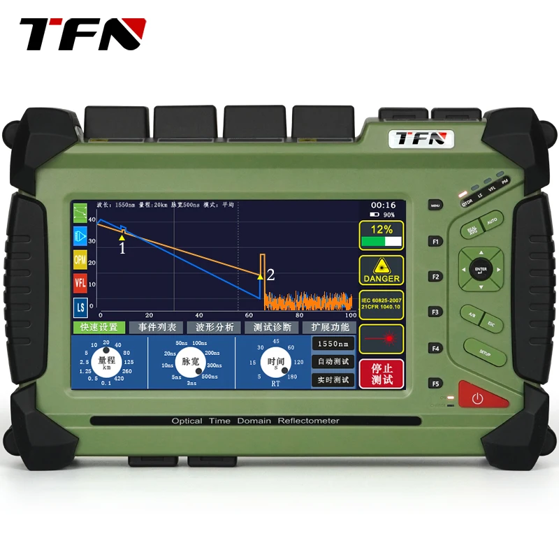 TFN F4 Series Highest 1550nm 45dB OTDR tester High Precision Telecom Grade  OTDR Fiber Optic