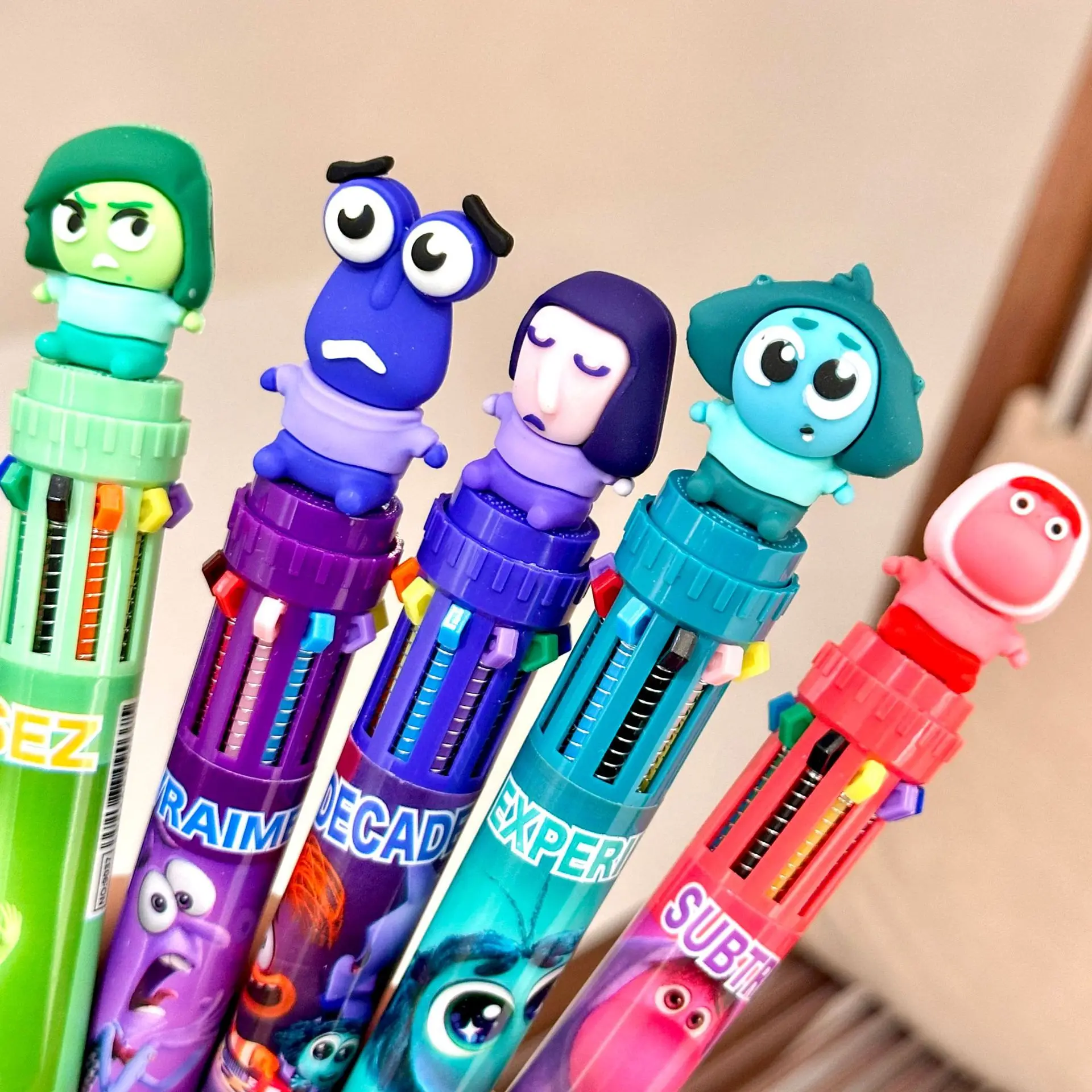 Cartoon Disney Inside Out Ten-Color Ballpoint Pen Cute Cartoon Multicoloured Hand-Held Pen Marker Pen