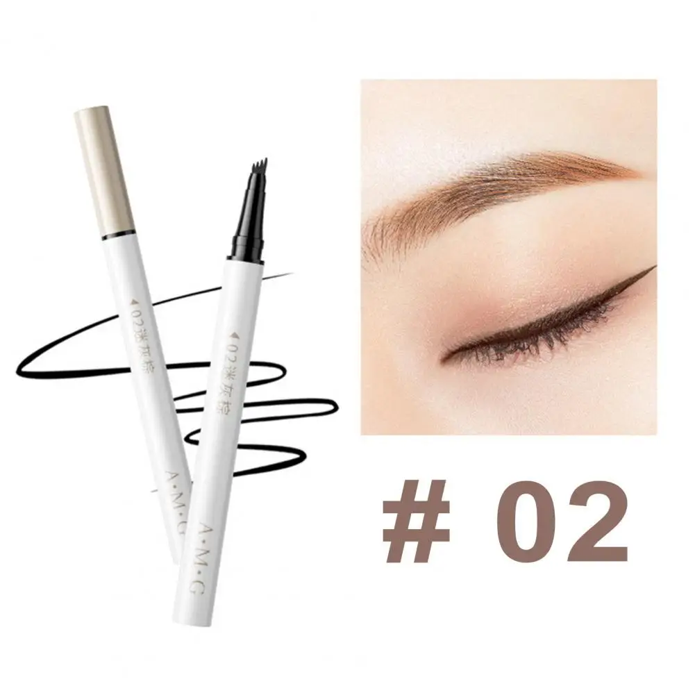 EyeblogugPays l-Crayon à sourcils liquide étanche, maquillage longue durée, 4 pointes de fourchette, stylo cosmétique, crayon à sourcils microlame