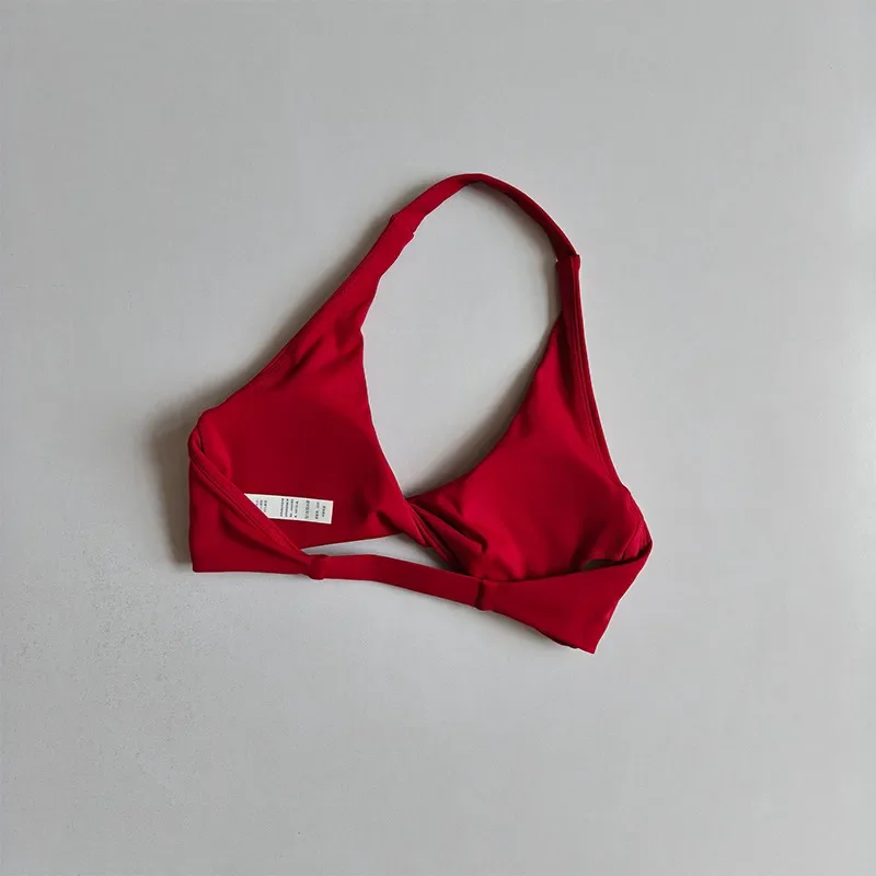 Damen-Sport-BH mit Neckholder, Push-Up, Brustfreilassend, Pilates-Top, Yoga-Bekleidung, Fitness-BH für Gym und Laufen, mit schönem Rückendesign – Detail 15