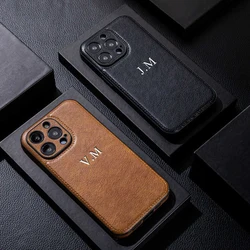 Personalized Name Customized Initials Case For iPhone 16 15 14 13 12 11 Pro Max Plus Classic Luxury DIY Case Cover For 16 Plus