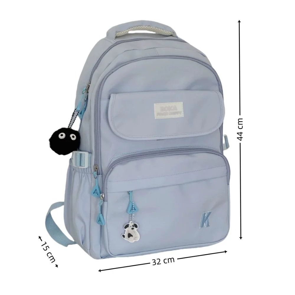 Korean Version Canvas Backpack Large Capacity Casual Travel Schoolbag Back to School Solid Color Computer Bag