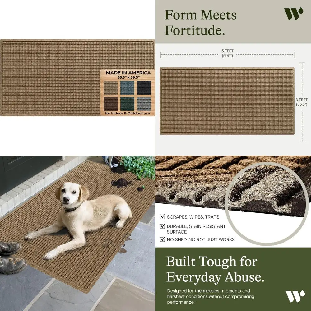 

Durable Decorative Door Mat, 3 Feet by 5 Feet, Made in USA, Suitable for Indoor and Outdoor Use, Non-Slip Surface