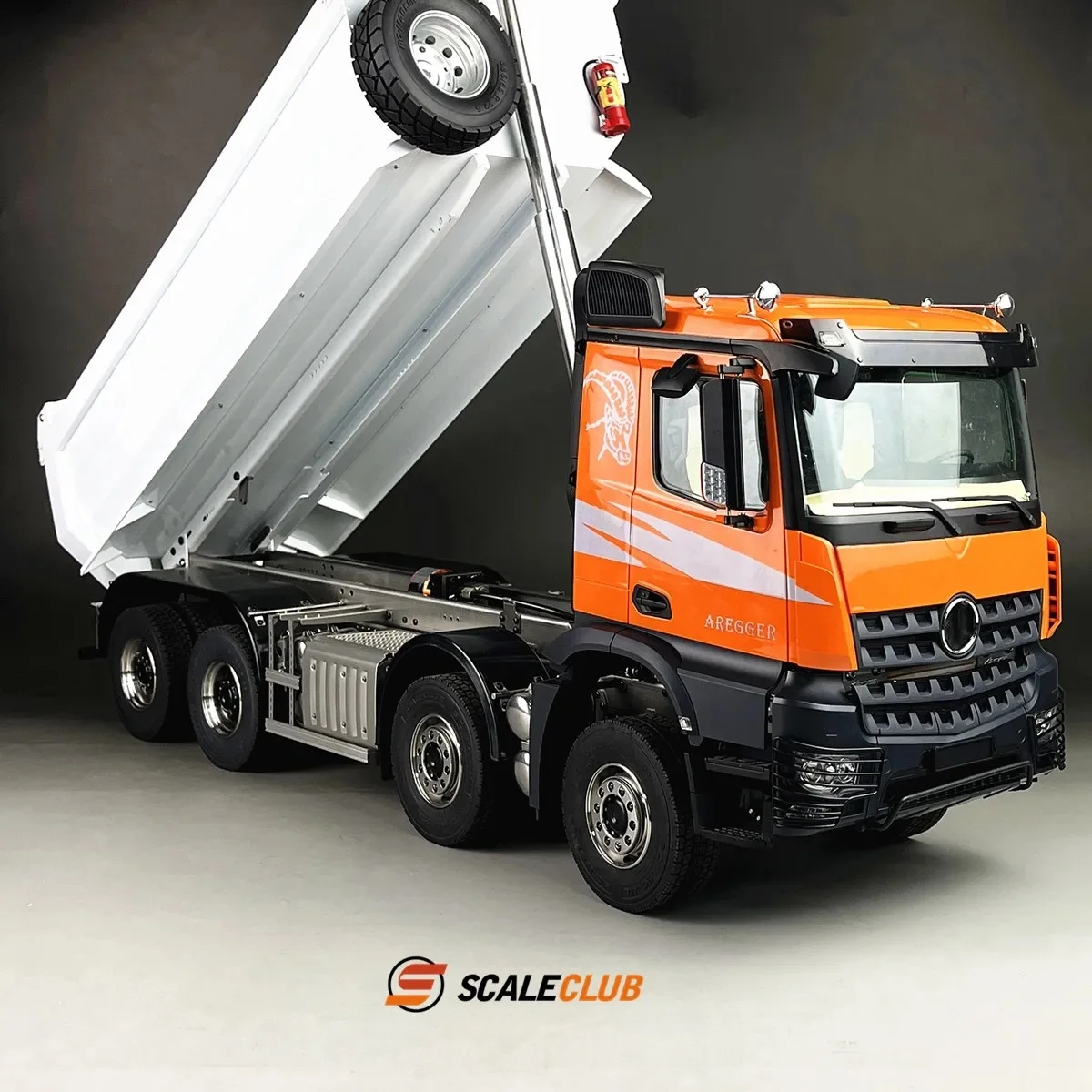 Scaleclub Modello 1/14 Per Mercedes-Benz 8x8 Testa di Fango One-Way Dump Muck Truck RTR Per Tamiya Rc Trailer ribaltabile