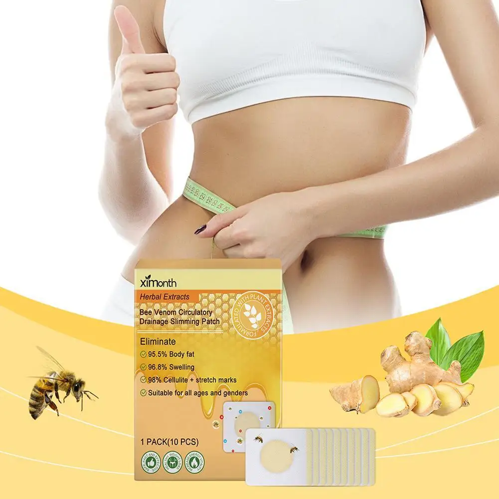 10pcs Slimming Stickers Detox Weight Loss Fat Burning Bee Diets Pad Thin Thigh Abdomen Waist Hip Body Shaping Patches