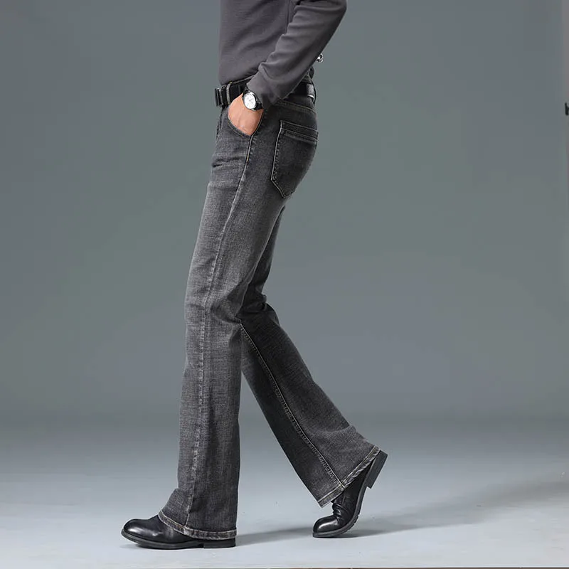 Men Vintage Big Flared Bootcut Denim Jeans Classic Fashion Streetwear Casual Daily Outdoor Long Denim Trousers For Men