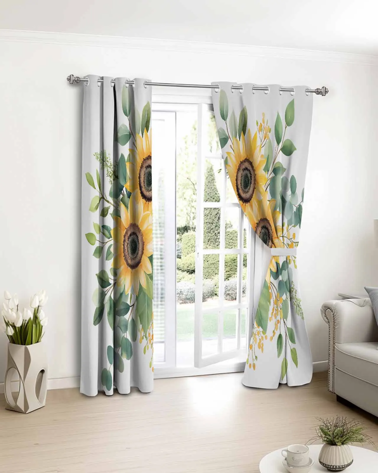 

Modernism Sunflower Plant Printed Window Curtains Living Room Bedroom Children Room Modern Home Decor