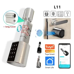 Inteligentna blokada na linie papilarne Cylinder z hasłem Tuya Bluetooth klucz mechaniczny 4 aaa bateria alkaliczna LVD-11