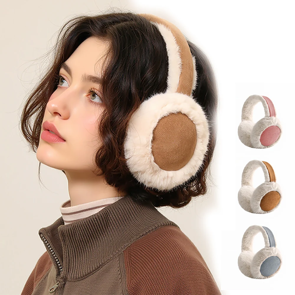 Winter Outdoor Warm Earmuffs Portable Cold Protection Soft Plush Fluffy Cycling and Ski Ear Muff