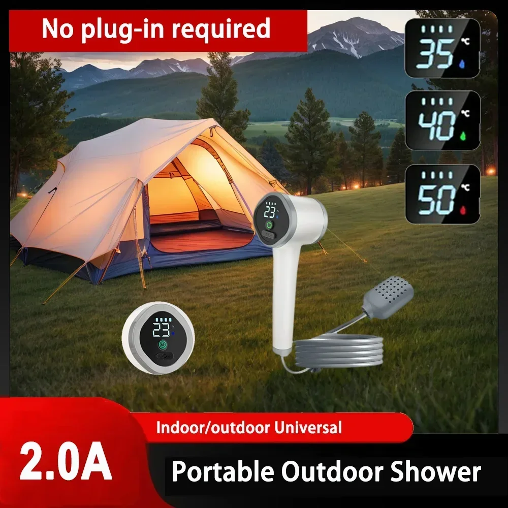 

Открытый садовый беспроводной душ на батарейках, перезаряжаемая портативная насадка для душа для загородного дома, человека, туризма, кемпинга, путешествий