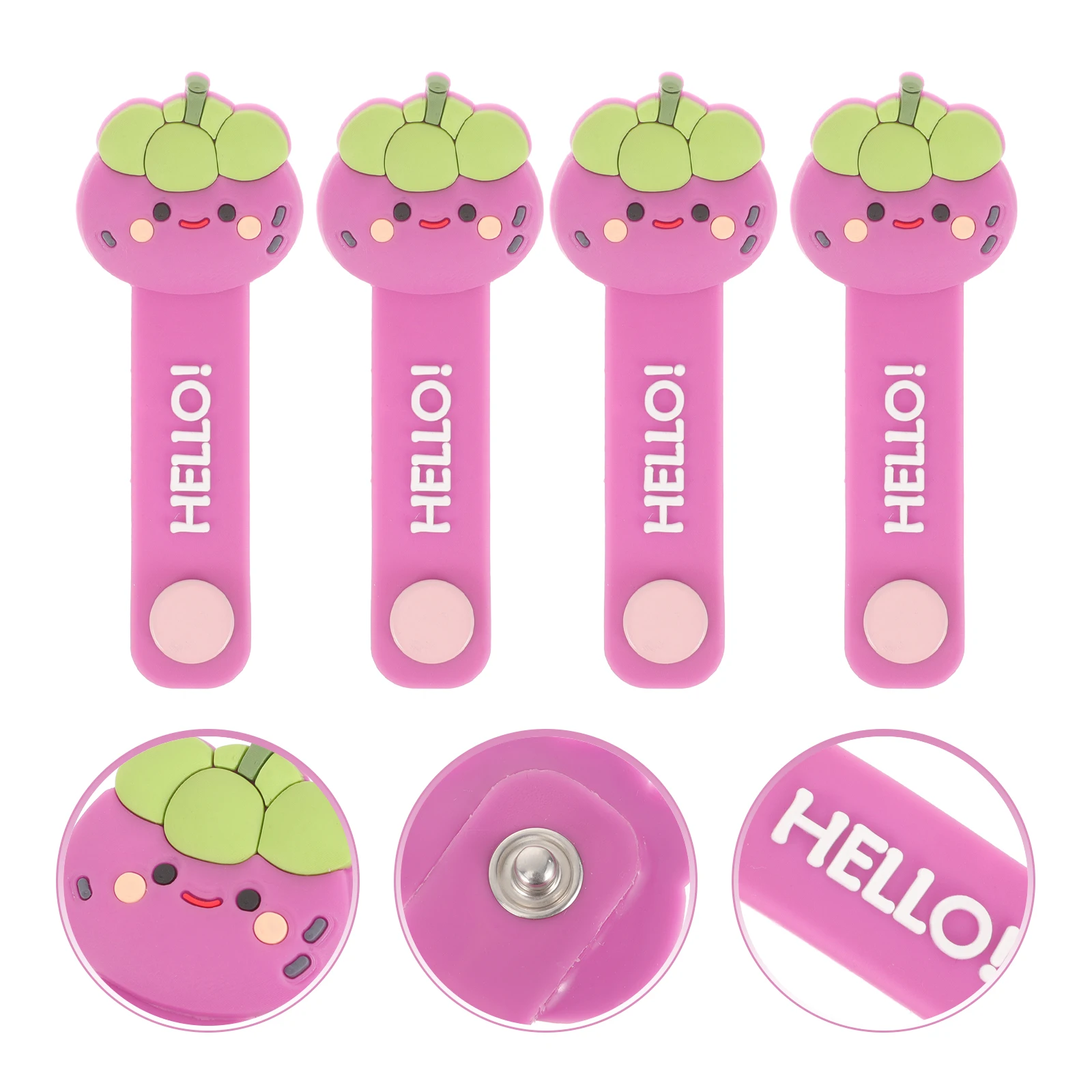 

4pcs Wraps Reusable Cord Ties Compact Usb Cable Winder Pvc Wire Fixing Straps Earphone Organizer Charging Cords Winder Data Wire