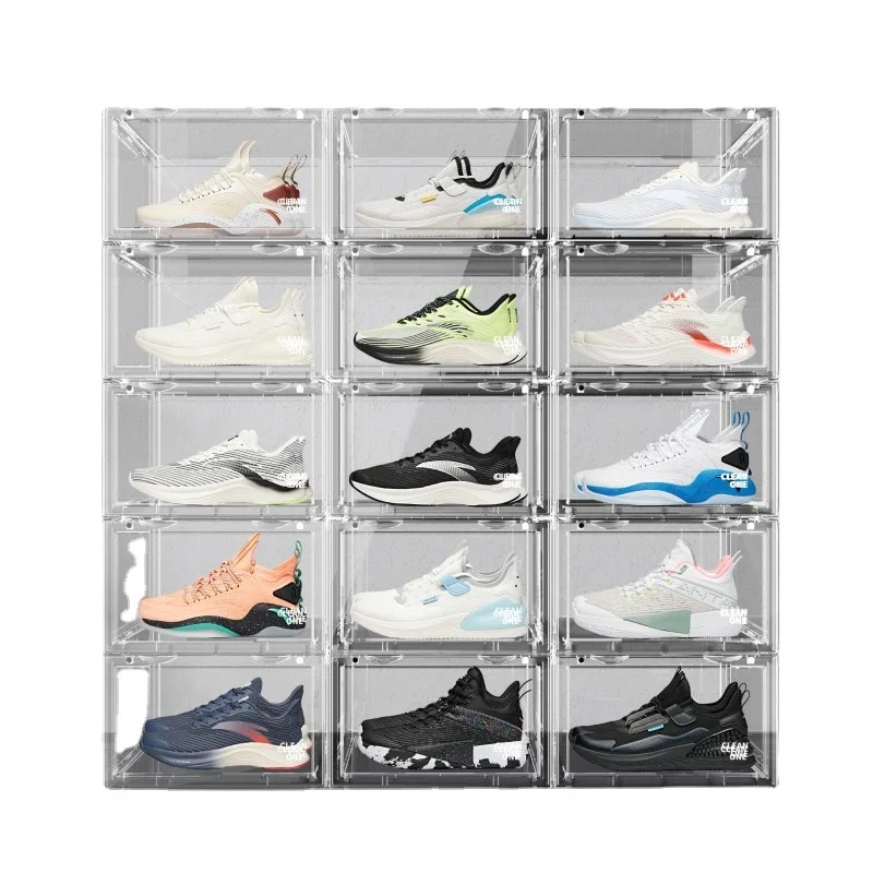 Full Transparent Acrylic Shoe Storage Box Living room Bedroom Gym Shoes High Heels Sneakers Dust Storage Box Shoe Cabinet