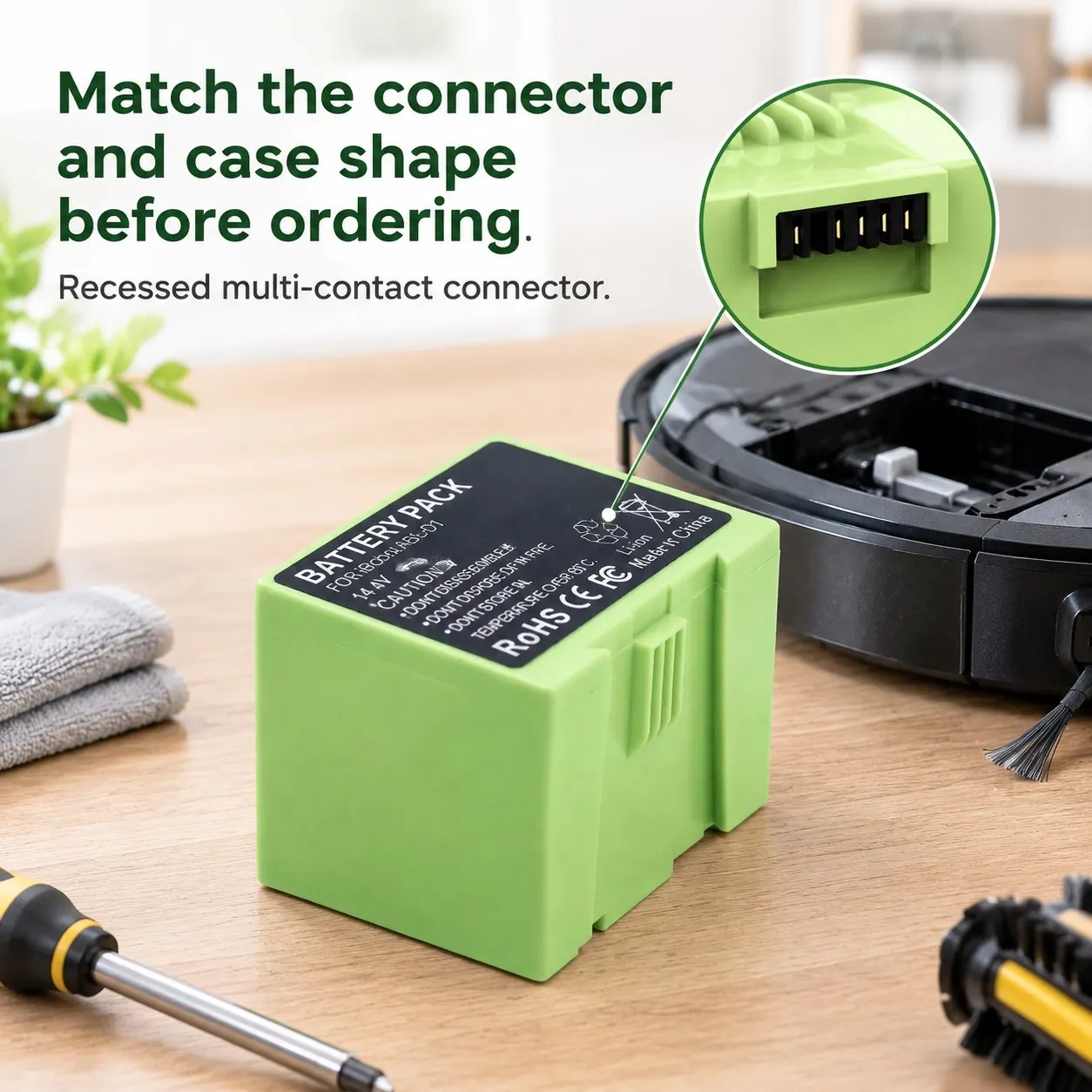 14.4V 2600mAh Li-Ion Robot Vacuum Replacement Battery Pack for Sweeping Cleaner Repair Rechargeable 1 2 3 4 Packs