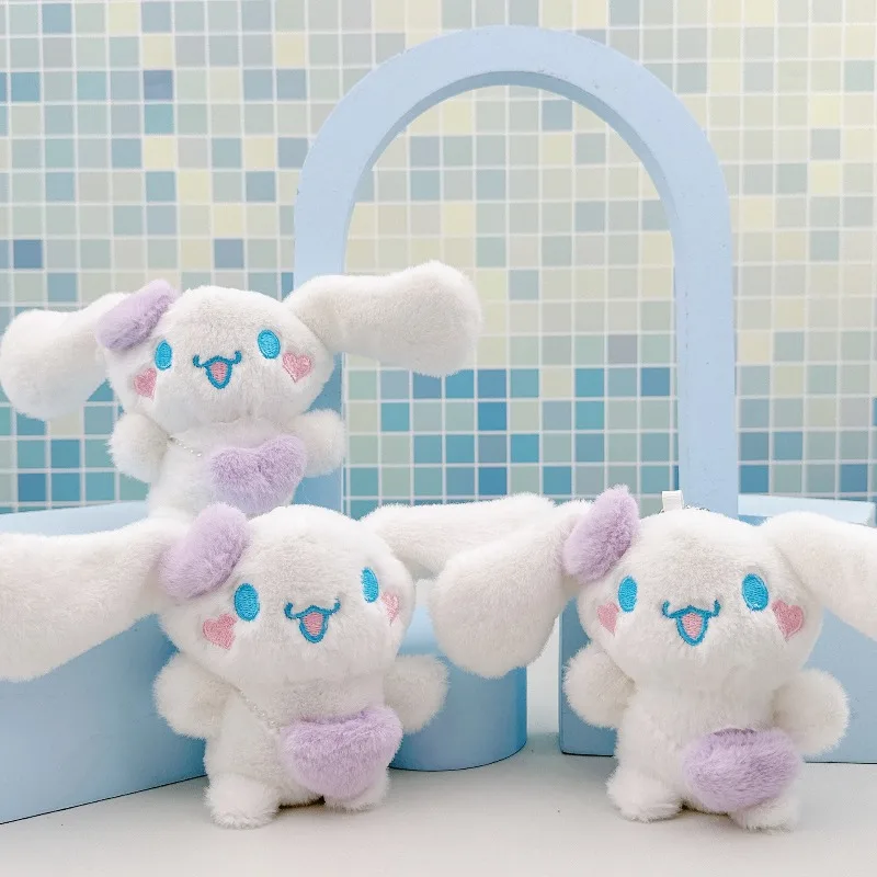 Sanrio Plush Keychain Pendant Doll Cartoon Cinnamoroll Cute Bag Pendant Car Keychain Plush Toy Christmas Gift