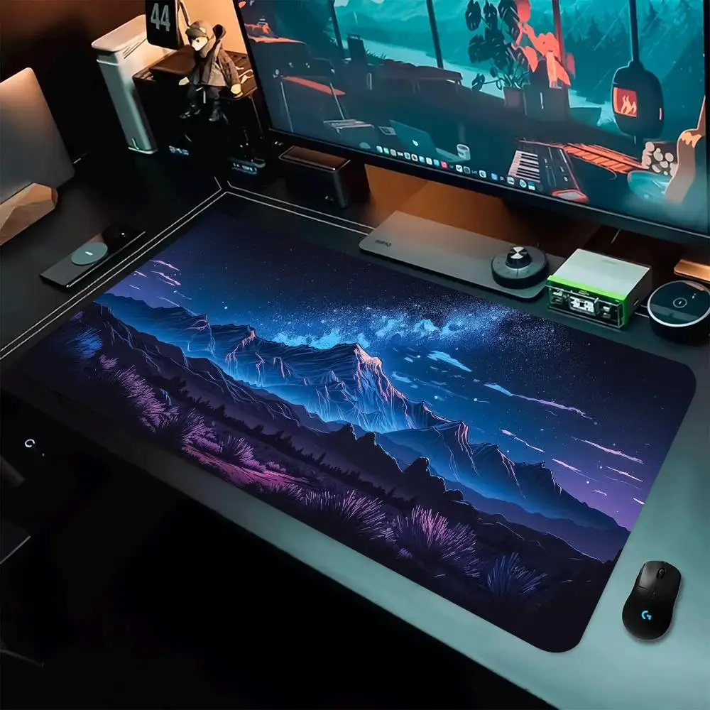 

The mountains under the galaxy Non-slip rubber bottom washable mouse pad suitable for work and gaming and office mouse pads