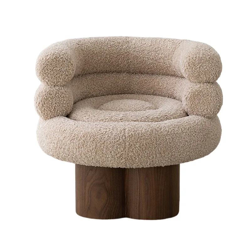 

Lazy sofa Lamb wool makeup Simple single sofa Living room reclining chair