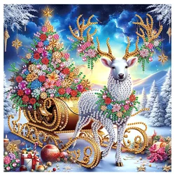 Diamond Art Painting Kits for Adults,DIY Christmas Deer Special Shaped Crystal Diamond Kits for Beginner for Home Wall Decorate