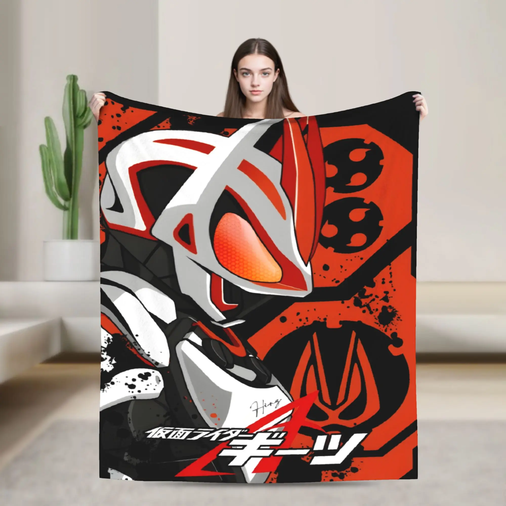 Kamen Riders Plush Blanket Boy Girl Geats Flannel Throw Blanket For Outdoor Warm Soft Design Quality Bedspread Birthday Present