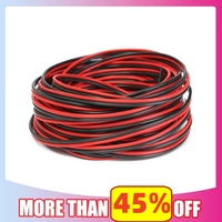 Red And Black 5/10m Speaker Cable 2*0.3mm/2*0.5mm Audio Core Wire Tinned Copper 2 Pin AWG For Home Stereo HiFi/Car Player System