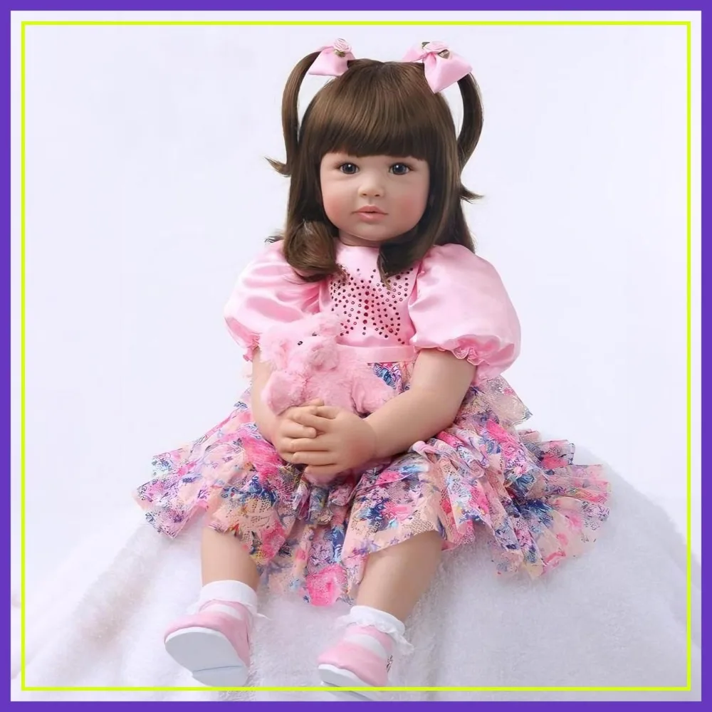 

24 Inch 60cm Reborn Toddler Doll Soft Silicone Vinyl Handmade Realistic Newborn Doll Toy Birthday Xmas Gift