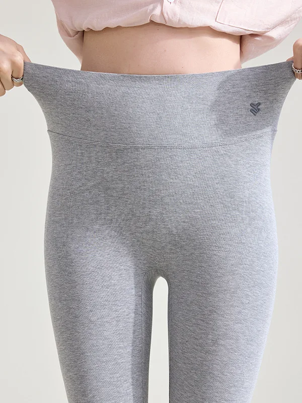 ハイウエスト九分丈フィットパンツ ライクラコットン 薄手モデル 肌に優しい ハイウエストヒップアップ 夏 2025