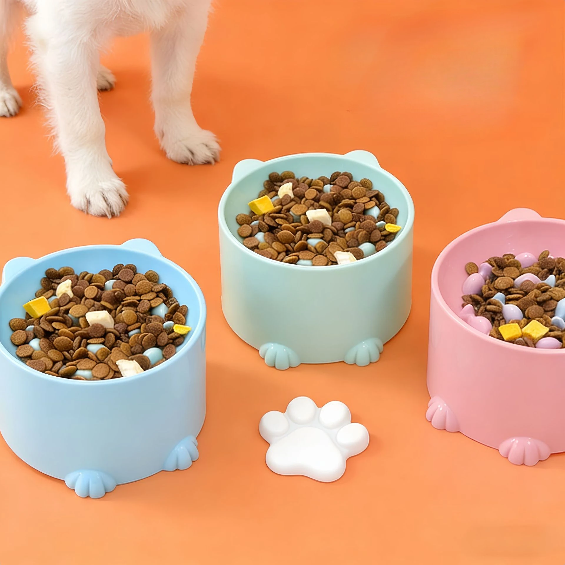 Tigela para Gatos, Tigela para Ração, Comedouro Lento, Com Pés Altos, Tigela Anti-Engasgo, Bacia para Gatos, Anti-Engasgo, Anti-Engasgo no Pescoço, Alivia a Ansiedade