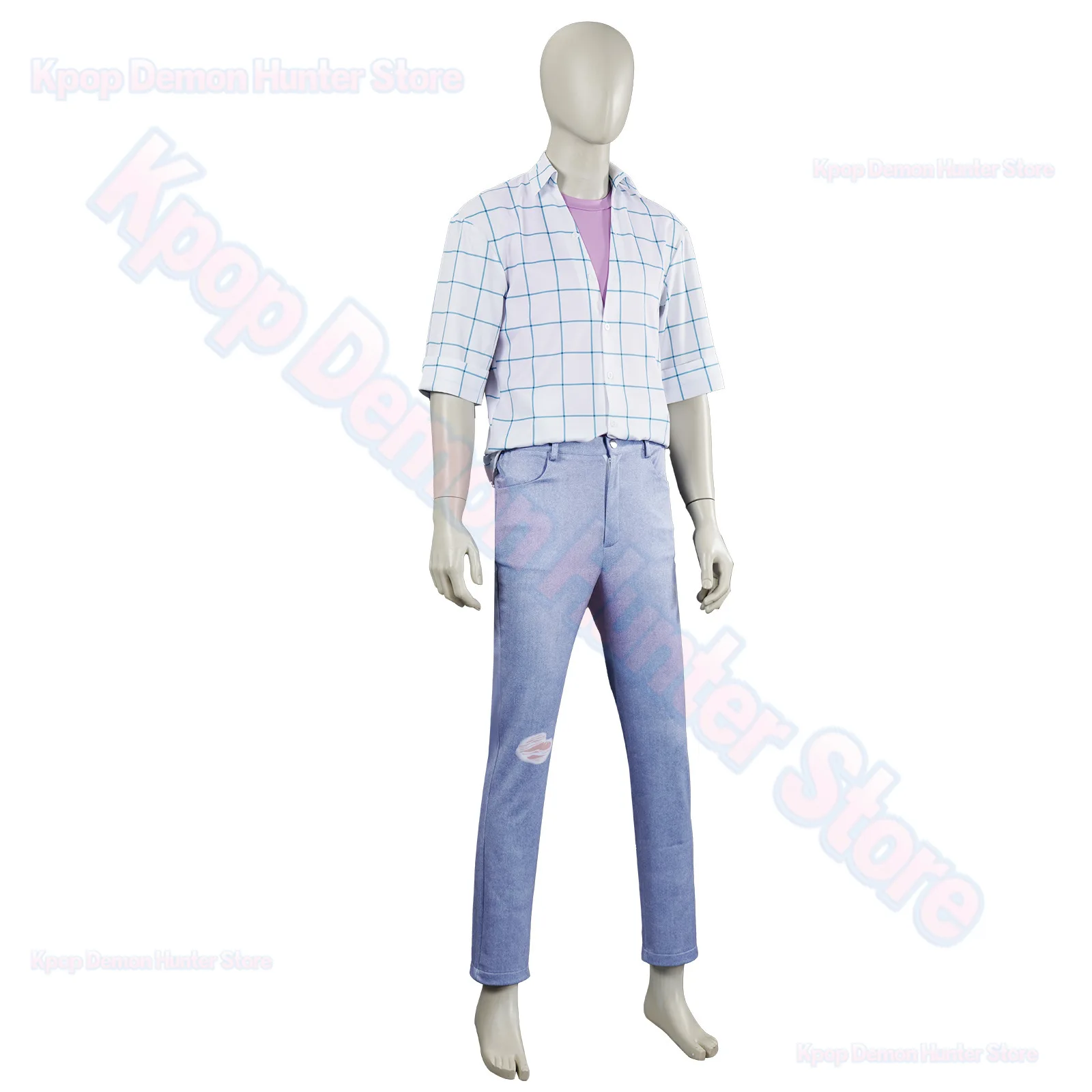 Kpop Demon Hunters Cosplay Saja niños ídolo de grupo masculino Jinu juego de rol camisa azul disfraz actuación disfraz de adulto traje de Halloween