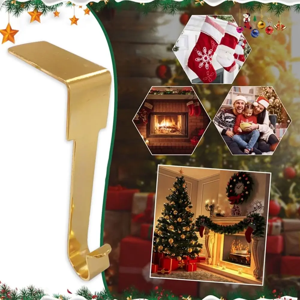 Christmas Sock Hook Fireplace Hanger Metal Clips Xmas Stocking Holder Racks Jewelry Clasp Party Tree Hanging Hooks
